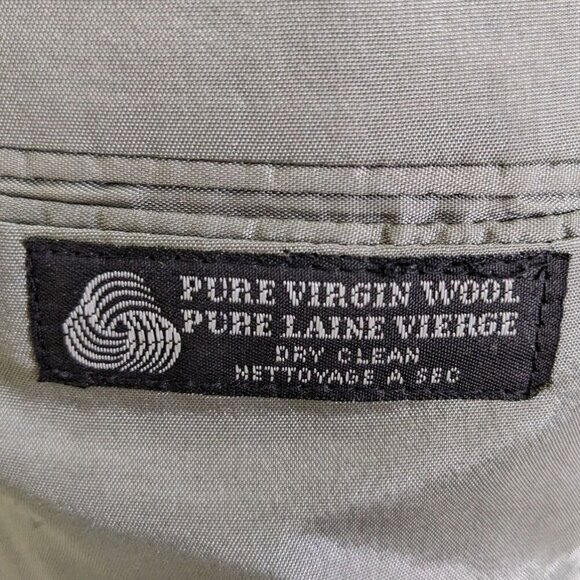 Vintage Mens 2 Button Blazer Jacket Sz 43 Regular Gray Virgin Wool Nino Cerruti - Picture 10 of 10